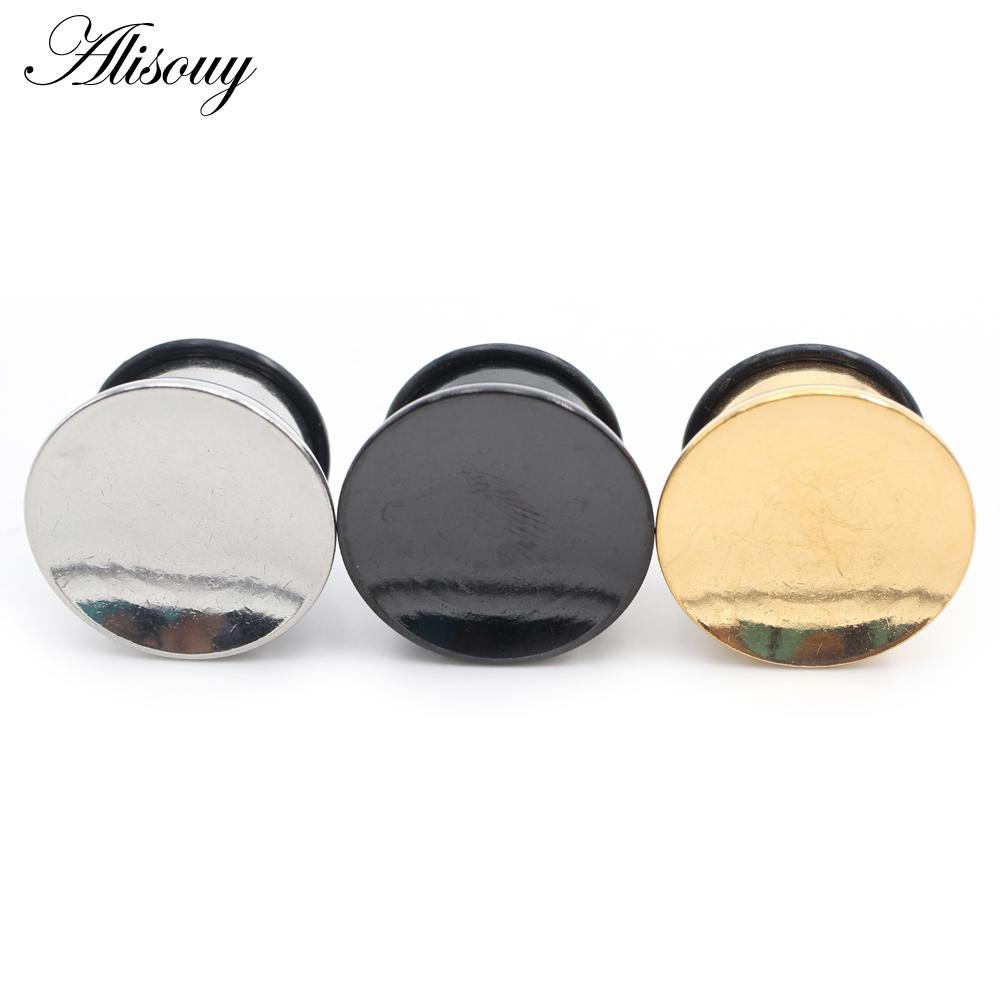 Alisouy 2 Stück konkave, hohle, schalenförmige Ohrstöpsel aus Edelstahl, ausgestellte Ohrstöpsel, Expander, Keilrahmen, Messgeräte, Piercing, Körperschmuck