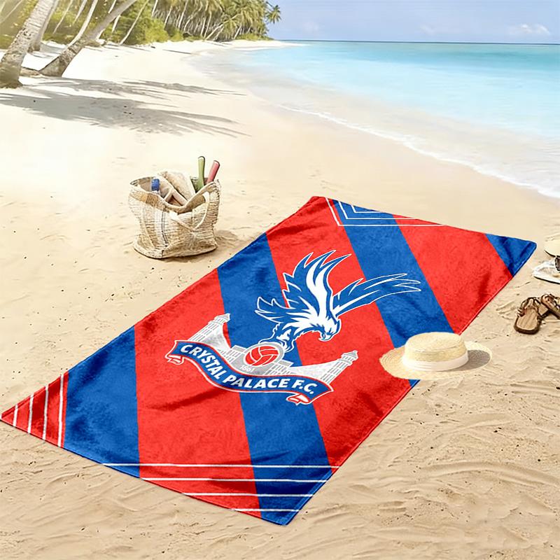 Serviette de plage imprimée Crystal Palace, Grande serviette douce à séchage rapide pour la plage, le camping, la natation