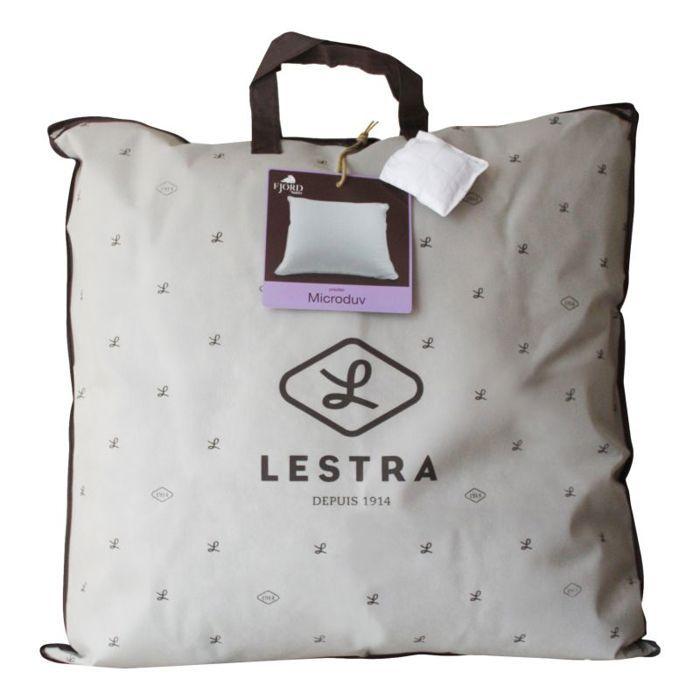 Oreiller "Microduv Fjord" Ferme satinée à carreaux Lestra - Oreiller 65 x 65 cm