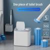 Disposable Antibacterial Toilet Brush Set with Replacement Heads