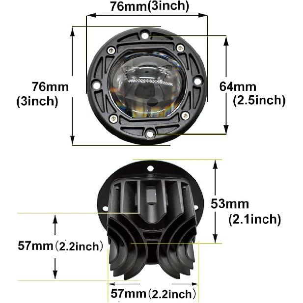 2pcs 3 Inch Flush Mount LED Cubes Pod Lights Off Road Driving Lights Spot Bars Fog Lamps Square Lens 8D LED Work Light For Truck Car SUV ATV UTV Boat
