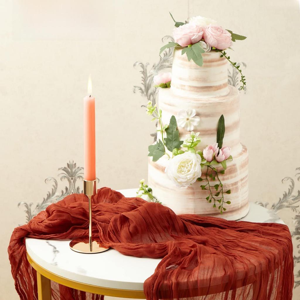 Rynkad tygbordslöpare för födelsedagsfester och bröllop - Voile Twist-dekoration