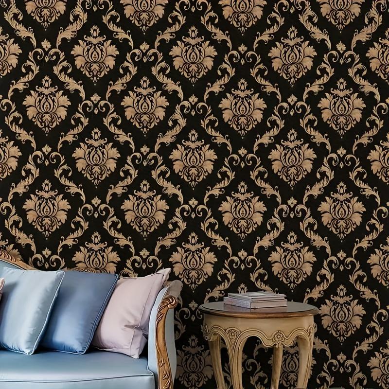 1 Roll Waterproof European Wallpaper Self Adhesive Flower Pattern for Hotel Bedroom Dormitory Home Wall Decor