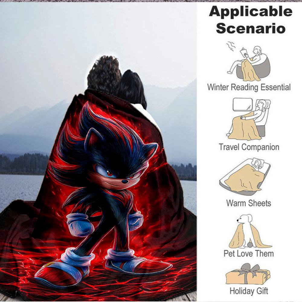 1pc Shadow Sonic Flannel Blanket, Soft Skin-Friendly with Digital Printing, Various Sizes Available for Family, Friends104
