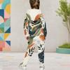 Girls Hooded Long Sleeve Printed Casual Two Piece Outfit Kangaroo Pocket Cuffed Pants