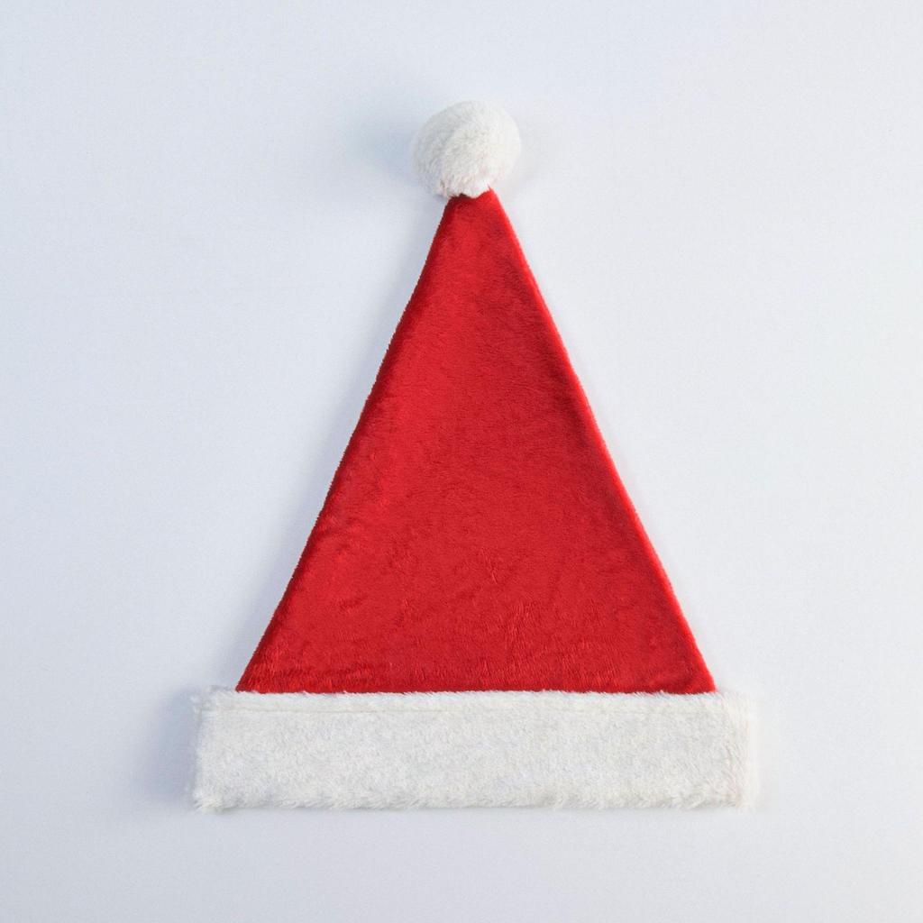 Red Plush Christmas Hat for Adults & Kids - Festive Holiday Decoration & Gift