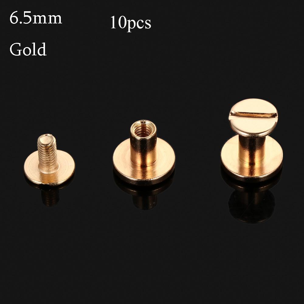 10 pcs 5/6.5/8mm Luggage Craft Clothes/Bag/Shoes Brass Nail Strap Rivets Screw Solid Nail Bolt Leather Craft Round Head Screws