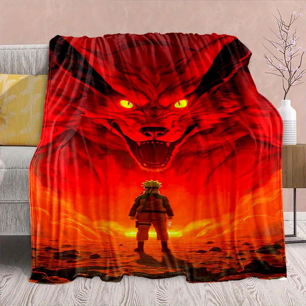 Naruto Anime Flannel Blanket - Soft Warm Perfect for Sofa, Bedding Camping Travel Office Home Decor -QJY