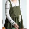 Aimoha Cafe Apron, Flared Dress Apron, Women's, Gardening Apron, 100% Cotton, Natural Cafe-Style Apron (Green)