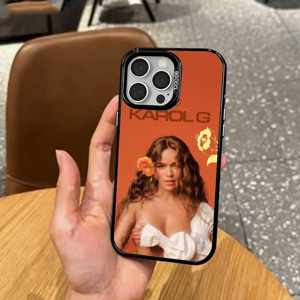 COOL K-Karol G T-Tropicoqueta   Phone Case For iPhone17,16,15,14,13,12,11 Plus,Pro Max Colored Silver Plated Inside Cover