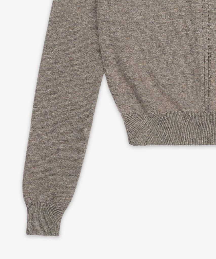 SAINT LAURENT Cashmere Openwork Round Neck Knit - Taupe / 808069Yall22353