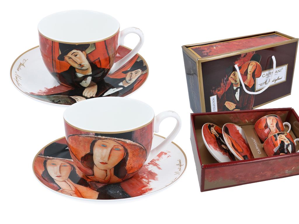 Zestaw 2 Filiżanek Ze Spodkami Modigliani Kobieta W Kapeluszu Prezent