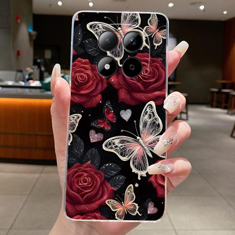 For Xiaomi Redmi Note 15 Pro Plus Case Luxury Flower Cover Soft TPU Phone Case For Redmi Note 15 Note15 Pro + 5G Fundas Bumper