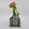 Outdoor Resin Riding Turtle Garden Statue With Led Light, New Art Funny Solar Light Outdoor Statue, Waterproof Solar Garden Decorations Turtle For Yar