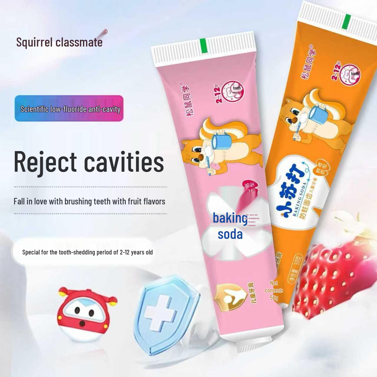 Children s Fluoride Toothpaste (Ages 6-12) with Olaflur for Cavity Protection, Tooth Strengthening, and Probiotics.