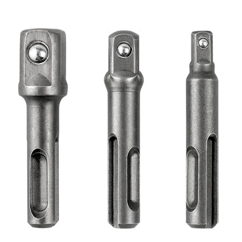 3Pcs Socket Driver Set Shank Electric Bit Adapters Impact Drill Hammer Adapters Wrenches Tool Easy To Install