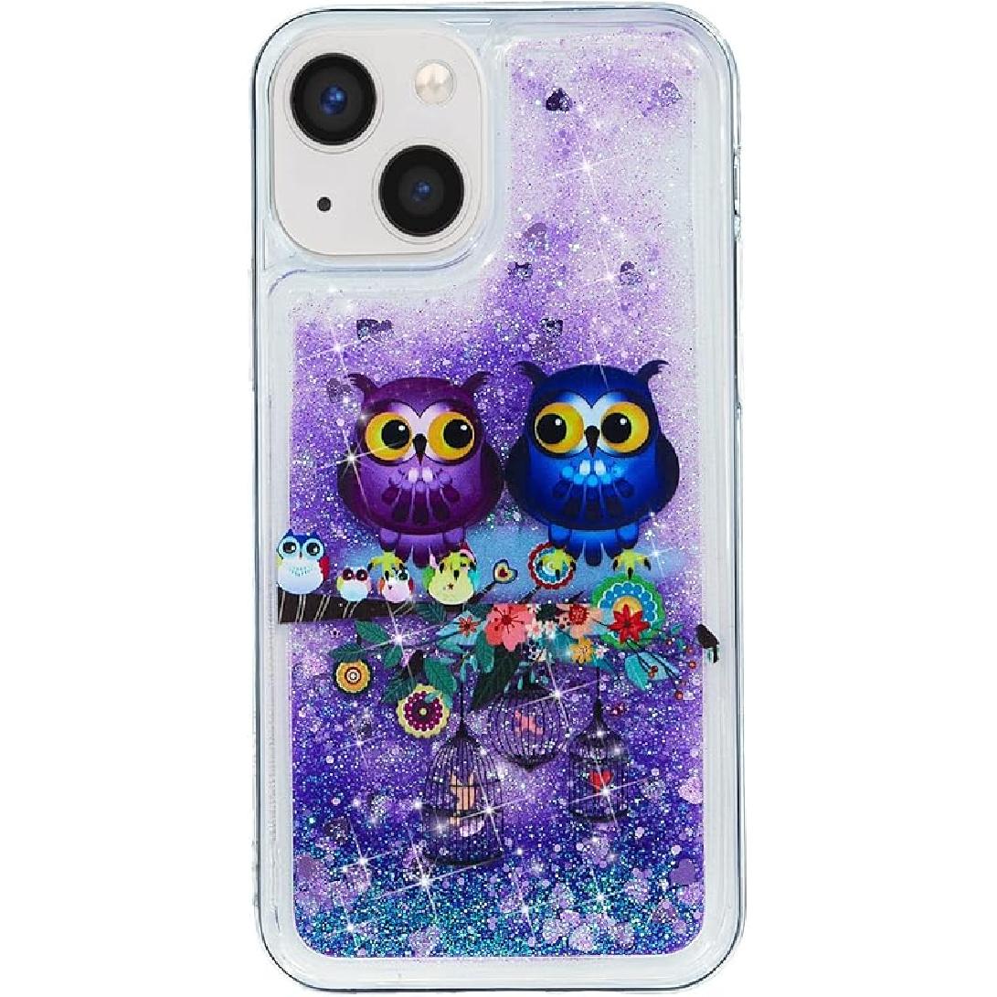 

Case for iPhone 16 Pro Max, Glitter Pink Sparkle Unicorn Shockproof Protective Cover Couple Owls
