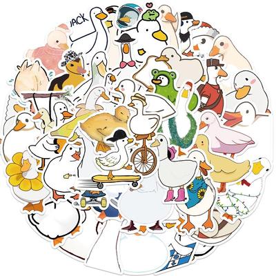 50 Cartoon Duck Stickers for Teens Girls Boys Kids,Lovely Waterproof Vinyl Stickers for Laptop