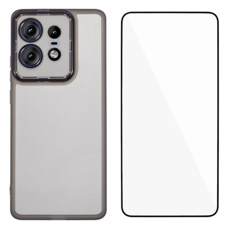 WANLONFENG DKSM Series for Motorola Edge 50 Pro 5G TPU Case Electroplated Frame with Tempered Glass