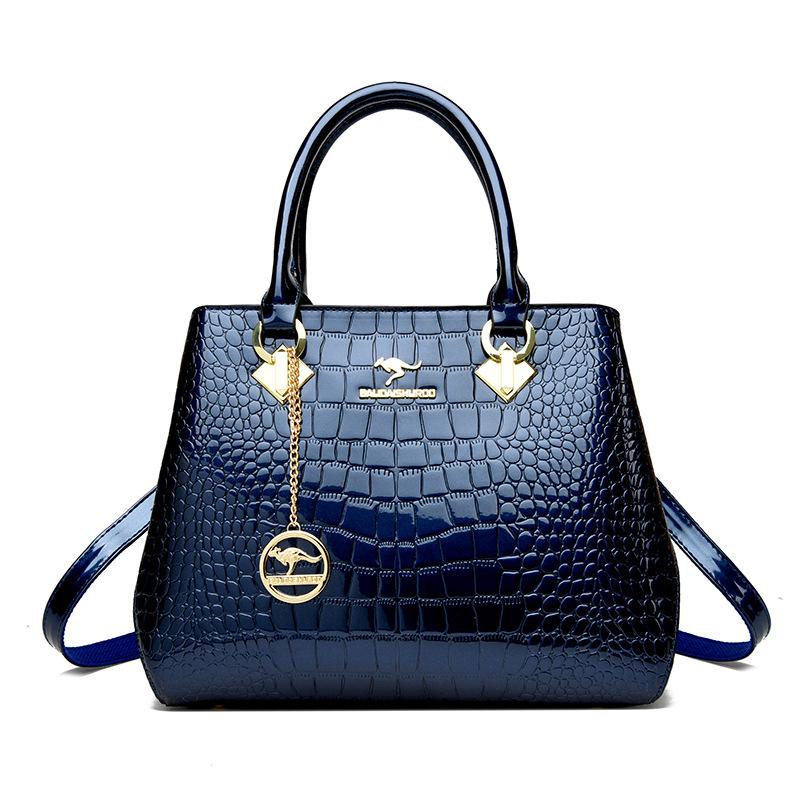 A Simple and Fashionable Lacquered Single-shoulder Bag with A Large Capacity That Can Be Carried Across The Body