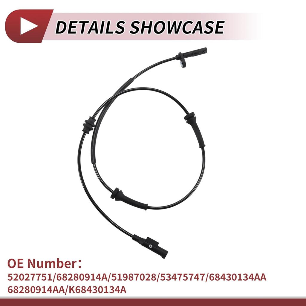 ABS Wheel Speed Sensor Front Right ABS Sensor Anti-Lock Braking System Sensor No.52027751/68280914A/51987028/53475747 for Jeep Compass 2017-2019