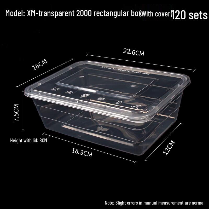 Tian Ya Jing Rectangular Disposable Food Containers with Lids