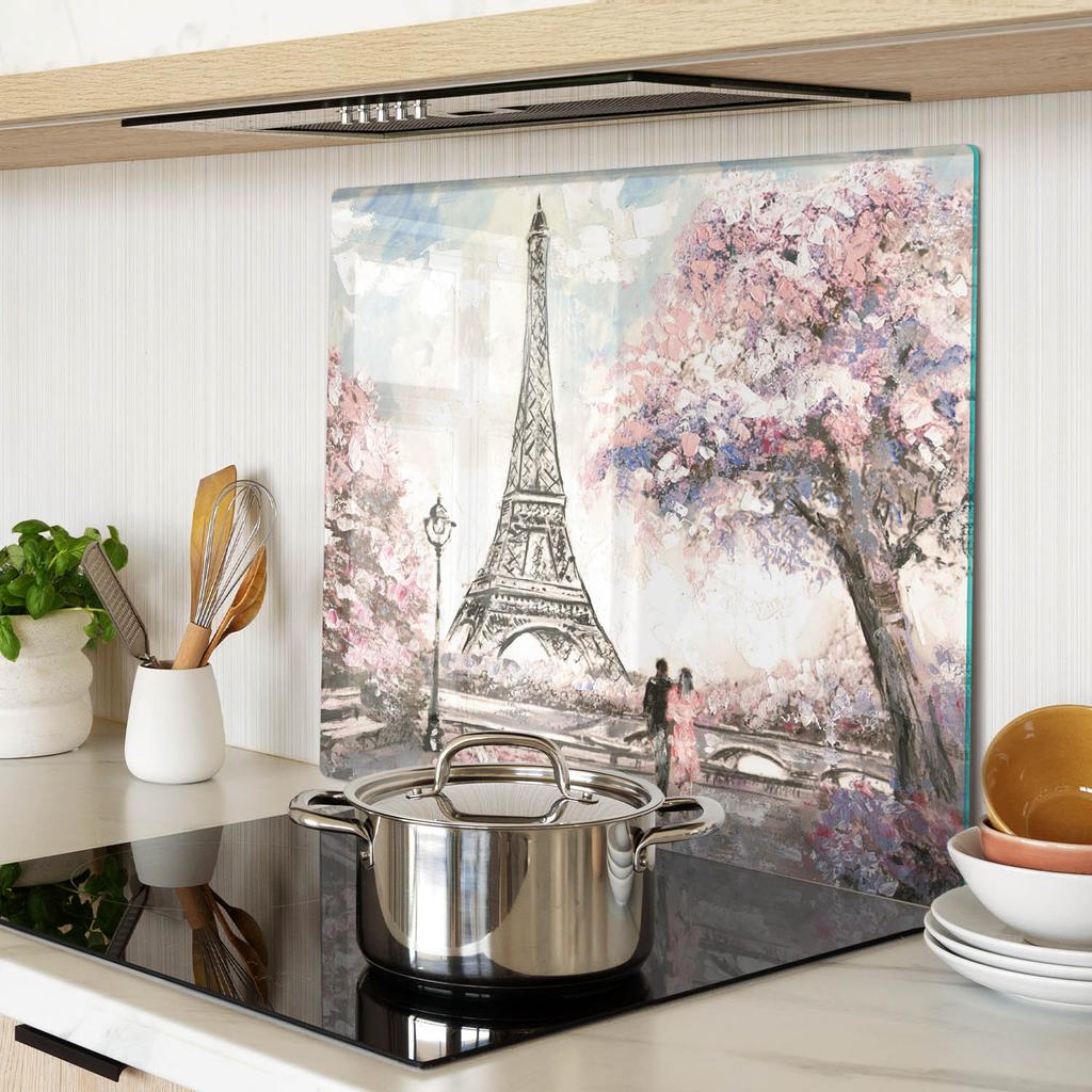Decorative Glass Cutting and Serving Board Eiffel Tower Paris 60X52 Cm