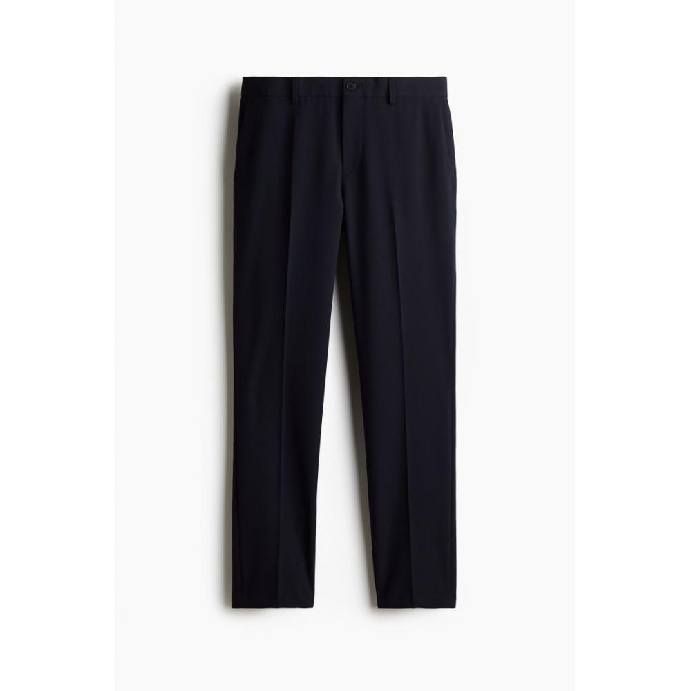 H M Tailored Trousers sliM Fit Navy Blue