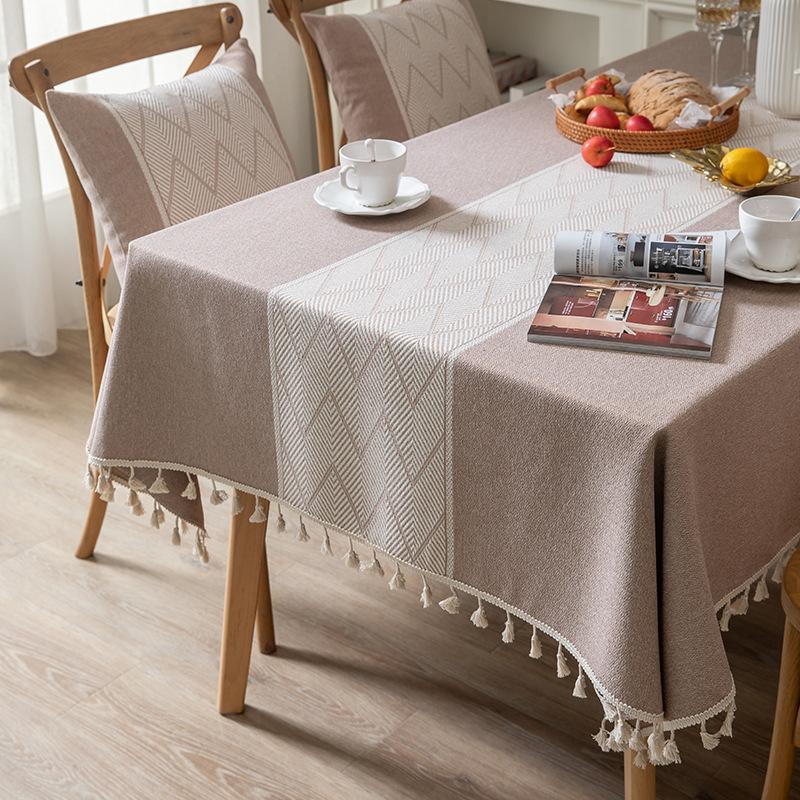 Modern Minimalist Tablecloth Cotton Linen Look Table Cover Tea Table Mat Fresh Style 90*90cm