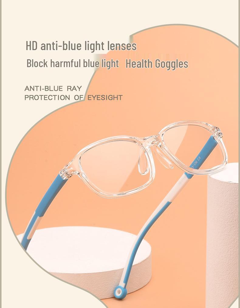 Children's TR90 Prescription Glasses Frame for Boys & Girls, Anti-Blue Light, Minimalist, Ages 8-12