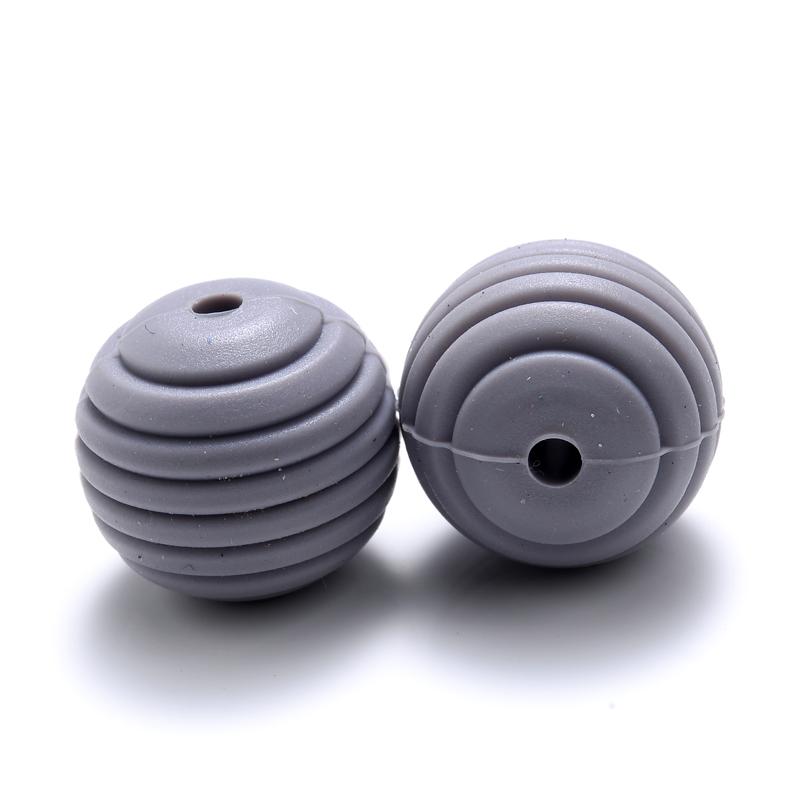 10 Stück/Los 15mm Baby-Silikonperlen Beißringe für 4-6 Monate Spiral-Lebensmittelechtes Silikon Beißring Schnuller Kette Halskette Herstellung