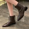 Autumn Women Ankle Boots Fashion Pointed Toe Ladies Short Boot Square Low Heel Casual Winter Women'S Footwear Shoes
