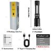 White Laser High Power Flashlight USB C Rechargeable Flashlight 18650 EDC Torch Lamp with Side Lights Work Light Camping Lantern