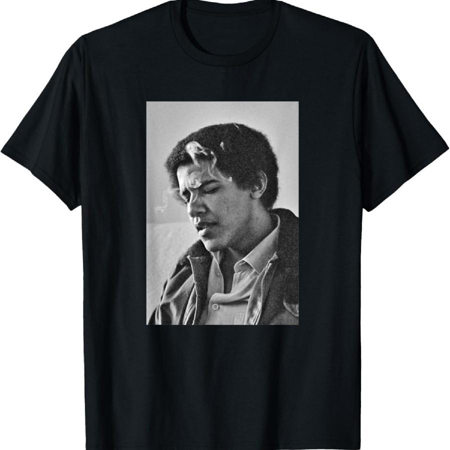 Barack Obama Retro Vintage Young Obama Smoking in College T-Shirt3