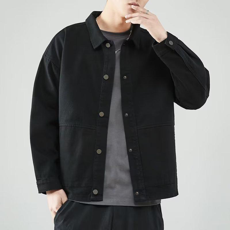 Men's Trendy Korean Lapel Jacket - Casual Loose Spring/Autumn Outerwear