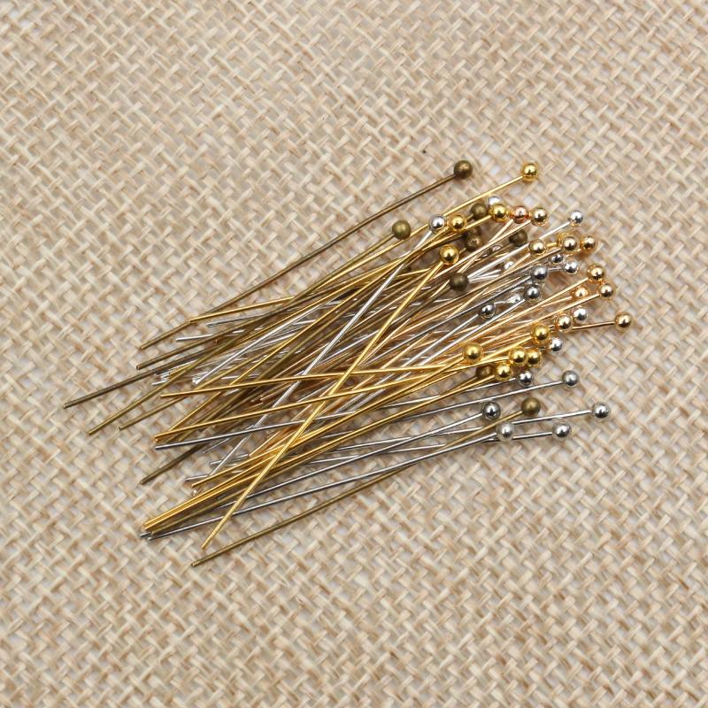 200pcs/lot 16 20 25 30 40 45 50mm Silver Color Metal Ball Head Pins For Diy Jewelry Making Head Pins Findings Dia 0.5mm Supplies