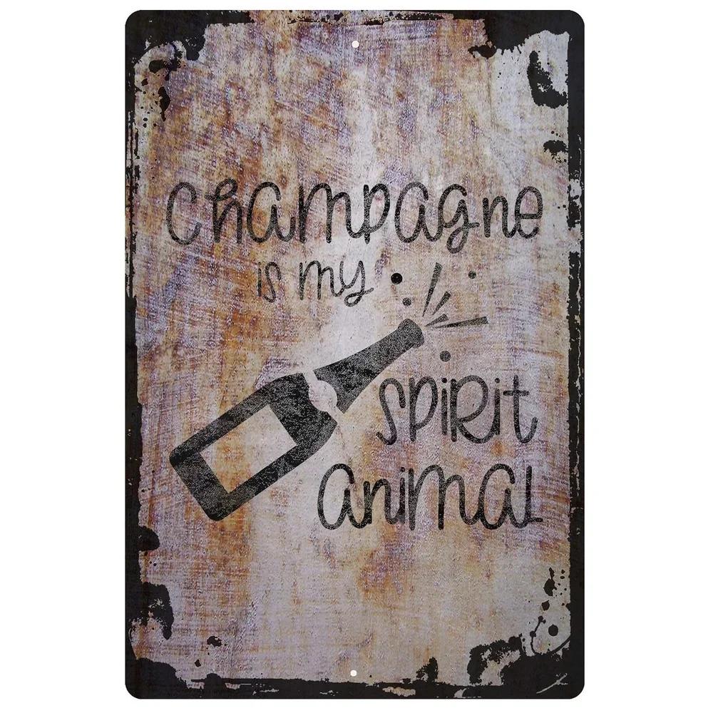 Französischer Champagner Retro Vintage Metall Blechschilder Poster Platte Wanddeko für Heim Bars Café Man Cave Clubs Retro Poster Plakette