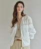 Maxza Flower Lace Contrast Zip-Up Jumper