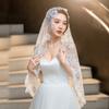Mid-Length Catholic Veil Black White Wedding Veils Elegant Women Shawl