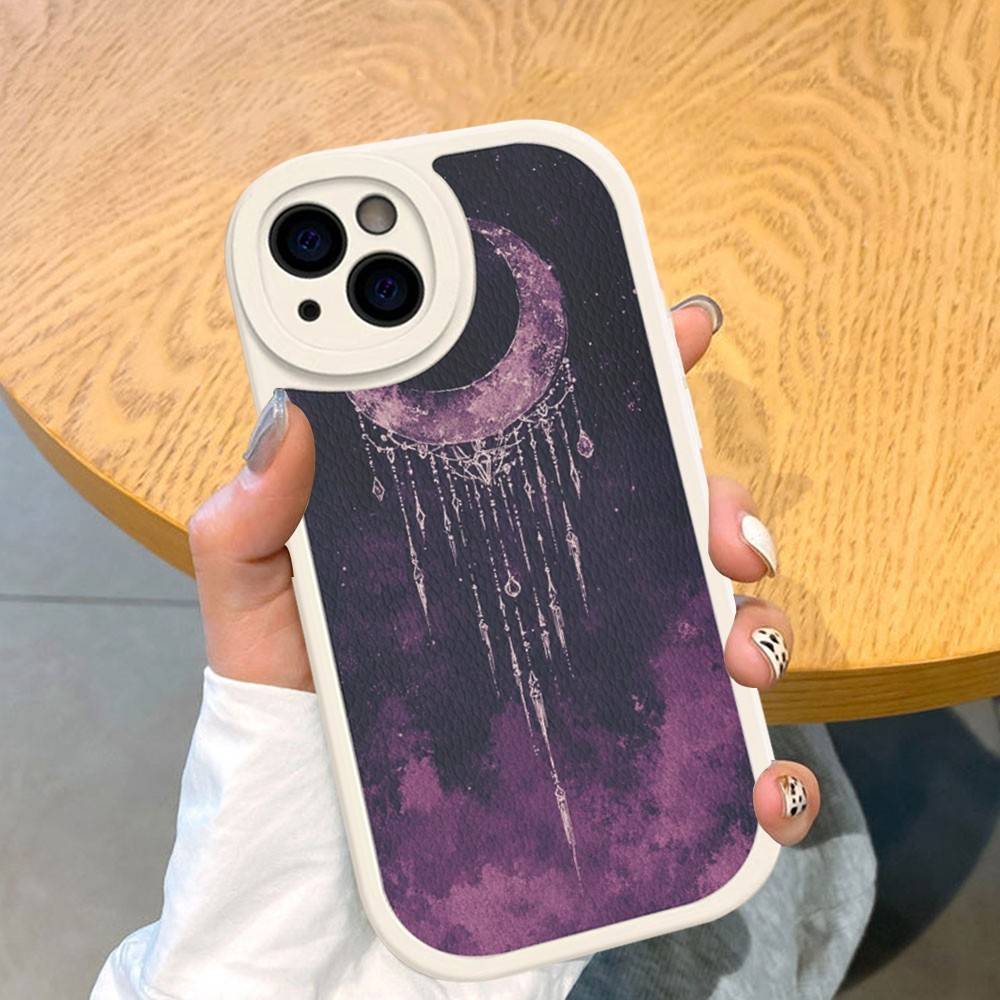 Coque de téléphone populaire style INS Lune Cuir Rigide Pour IPhone 16 15 14 13 12 Mini 11 14 Pro Max Xs X Xr 7 8 Plus Fundas
