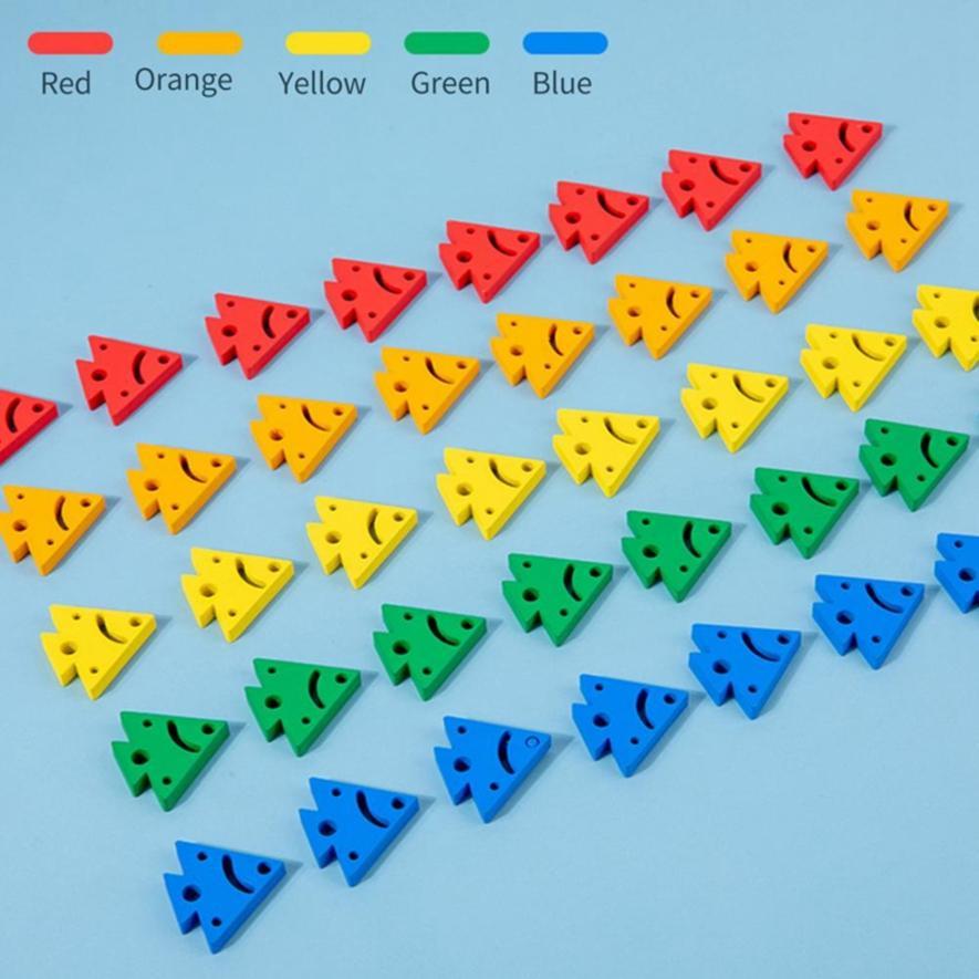 Children Wooden Montessori Toys Kids Logical Thinking Training Direction Color Cognition Early Learning Educational Board Game