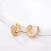 Luxury AAAA Zirconia Round Huggie Hoop Earrings For Women Geometric Ear Buckle Wedding Engagement Party Trendy Classic Jewelry