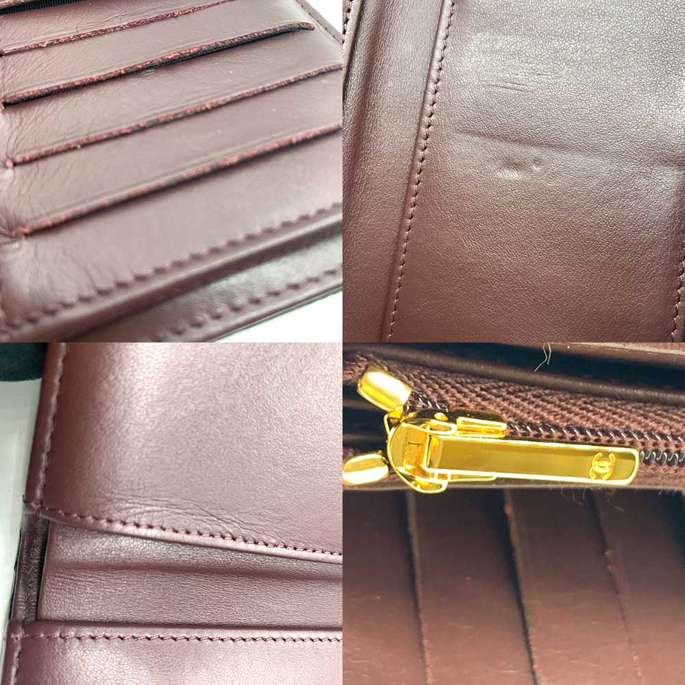 Used CHANELTri-fold wallet Matt caviar skin Women