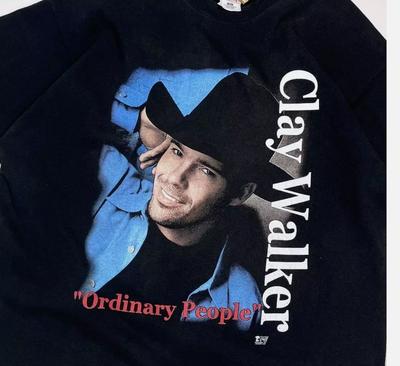 Vintage Clay Walker Music Lover Cotton Full Size Unisex Black T Shirt Unisex T-Shirt