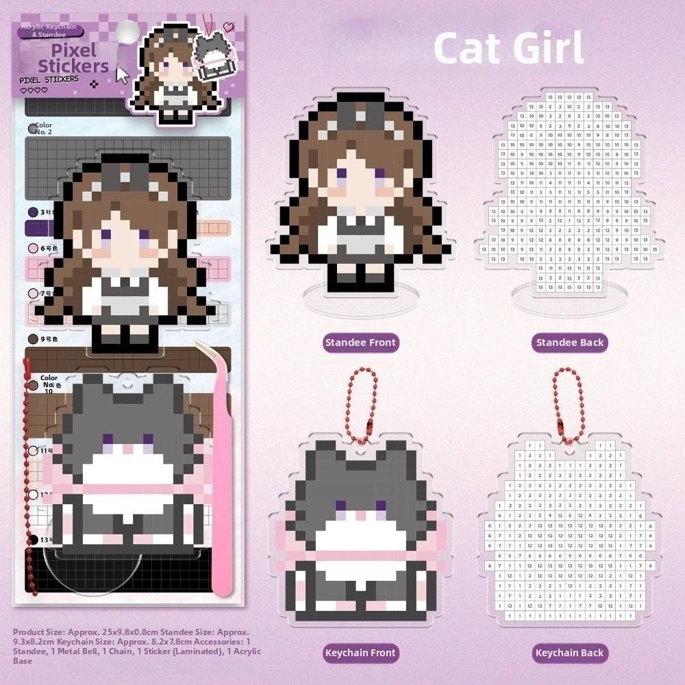 Kreativní akrylový nálepkový přívěsek z korálků Perler Kreslený DIY Pixelový stojánek z korálků Perler Dekorativní přívěsek Stolní ozdoba