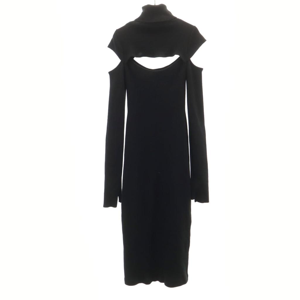 eimy istoire Long sleeve Rib knit one piece F black Women Used