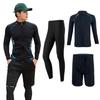 [KULIXI] Rash Guard Men's Fitness Swimsuit Top and Bottom Set,