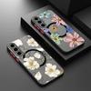 Colorful Flowers Print Magnetic Phone Case For Samsung Galaxy A37 A17 A56 A36 A55 A35 A26 A16 A25 A15 A54 A14 Acrylic Back Cover