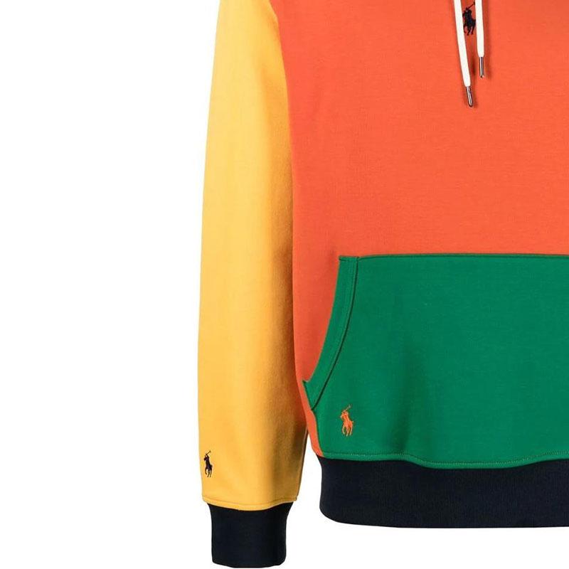Polo Ralph Lauren SS23 Color Block Logo Embroidered Hooded Long Sleeve Sweatshirt Men Sweatshirt Multicolor 710881505-001