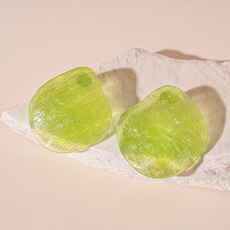 Small fresh candy color transparent resin irregular silver needle stud earrings sweet geometric earrings